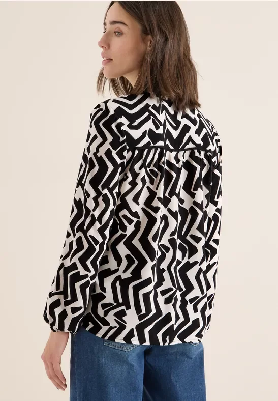 Cecil Damen Bluse mit Grafikmuster in Grau, Gr: XL