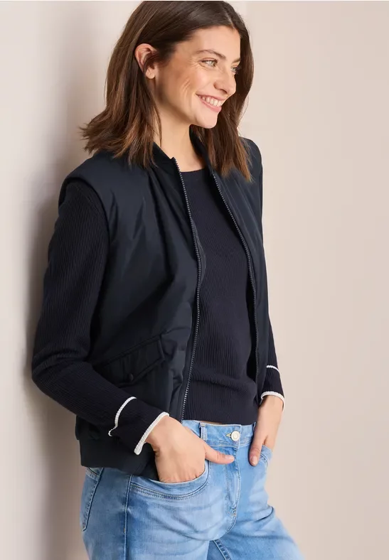 Thumbnail - Cecil Damen Blouson Weste in Blau, Gr: XS
