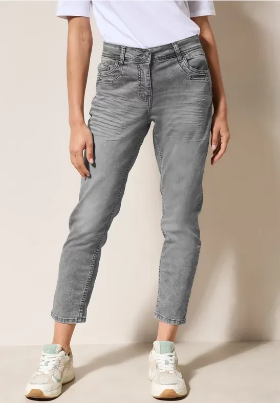 Cecil Damen Jeans im Casual Fit in Grau, Gr: 34