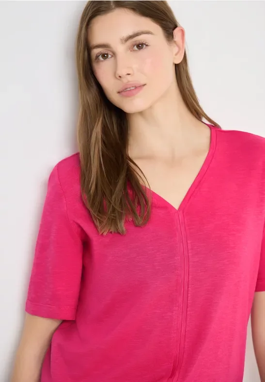 Thumbnail - Cecil Damen Kurzarm T-Shirt im Tunika-Look in Pink, Gr: XXL