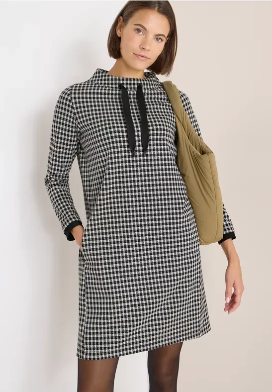 Cecil Damen Kariertes Kleid in Schwarz, Gr: XL