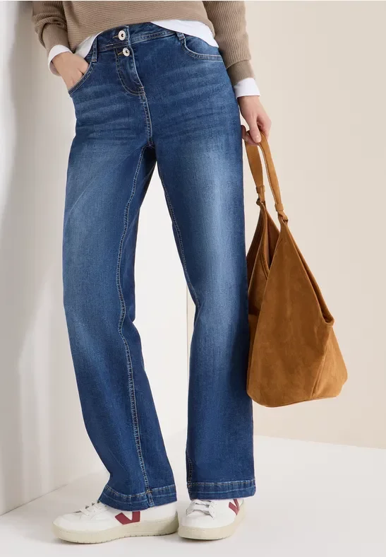 Thumbnail - Cecil Damen Wide Leg Jeans in Blau, Gr: 25