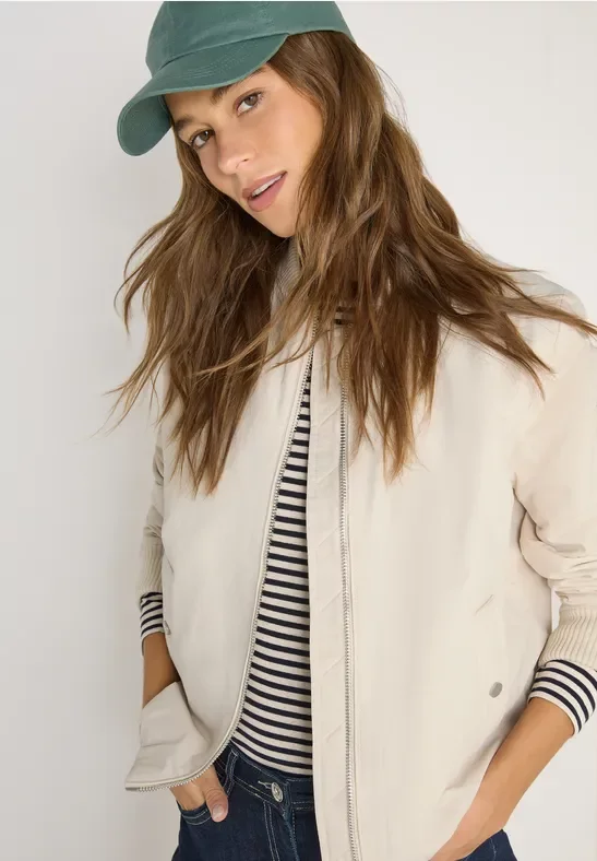 Cecil Damen Sportiver Blouson in Beige, Gr: S