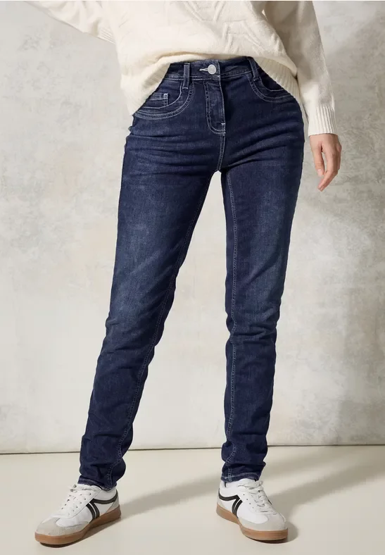 Thumbnail - Cecil Damen Jeans im Slim Fit in Blau, Gr: 25