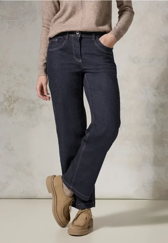 Thumbnail - Cecil Damen Wide Leg Jeans in Blau, Gr: 36