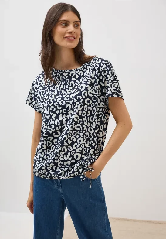 Thumbnail - Cecil Damen Leo Shirt mit Raffung in Blau, Gr: L