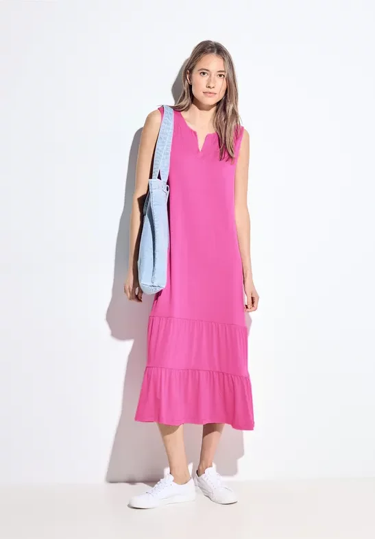 Cecil Damen Jersey Sommerkleid in Pink, Gr: XXL