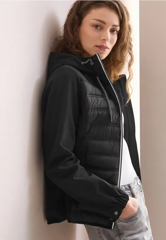 Thumbnail - Cecil Damen Softshell Jacke in Schwarz, Gr: XL