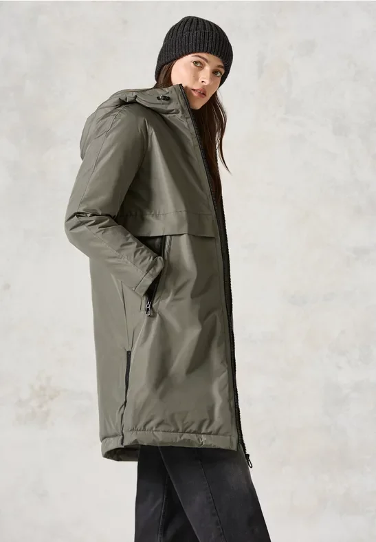 Cecil Damen Gefütterter Trenchcoat in Grün, Gr: XXL