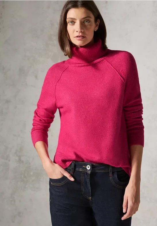Thumbnail - Cecil Damen Rollkragenpullover in Rot, Gr: XXL