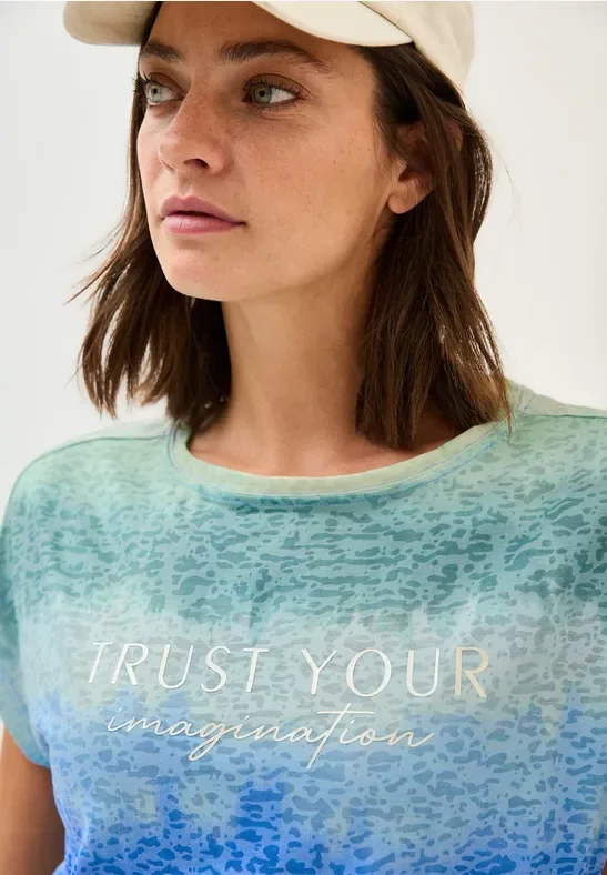 Thumbnail - Cecil Damen Shirt in Ausbrenner-Optik in Blau, Gr: XS