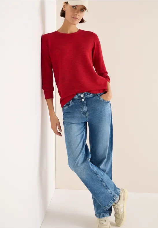 Thumbnail - Cecil Damen Strukturpullover in Rot, Gr: S