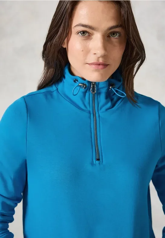 Thumbnail - Cecil Damen Sweatshirt mit Stickerei in Blau, Gr: XXL