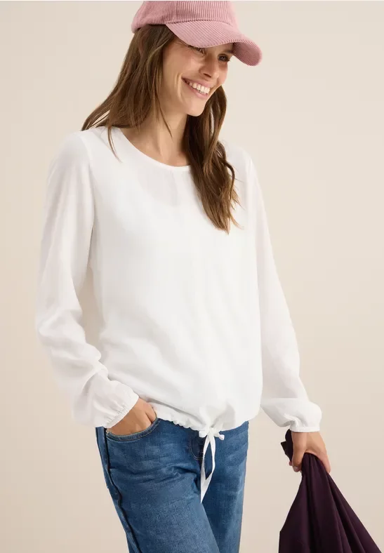 Thumbnail - Cecil Damen Bluse mit Tunnelzug in Weiß, Gr: XXL