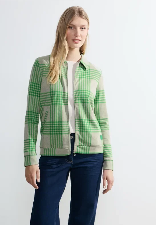 Cecil Damen Karo Shirtjacke in Grün, Gr: XL