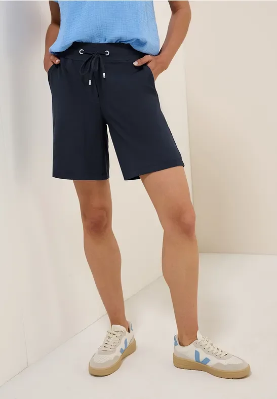 Cecil Damen Jersey-Shorts in Blau, Gr: M