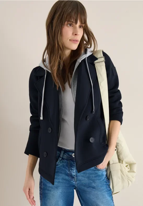 Cecil Damen Kurzer Trenchcoat in Blau, Gr: L