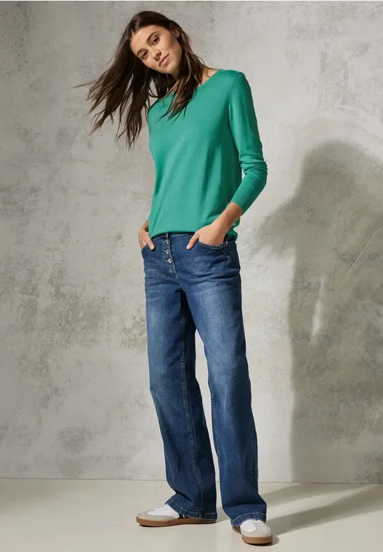 Cecil Damen Feinstrickpullover in Grün, Gr: XL