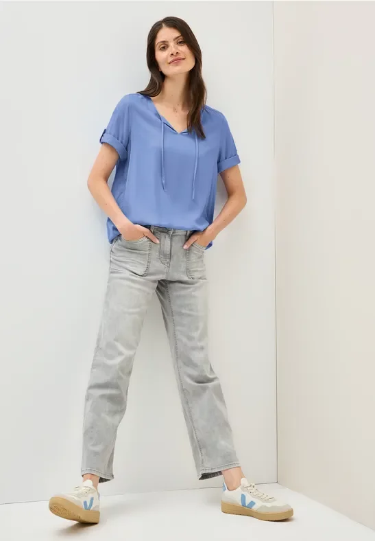 Thumbnail - Cecil Damen Tunika in Unifarbe in Blau, Gr: L