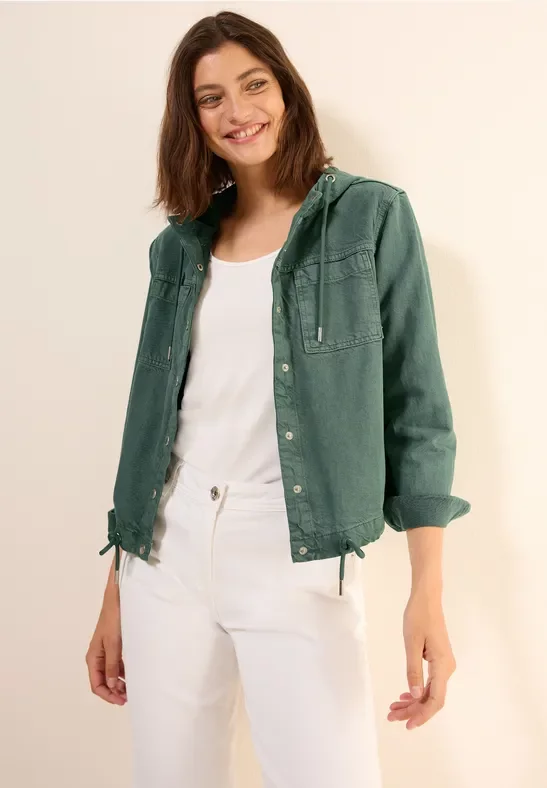 Cecil Damen Overshirt mit Kapuze in Grün, Gr: XL