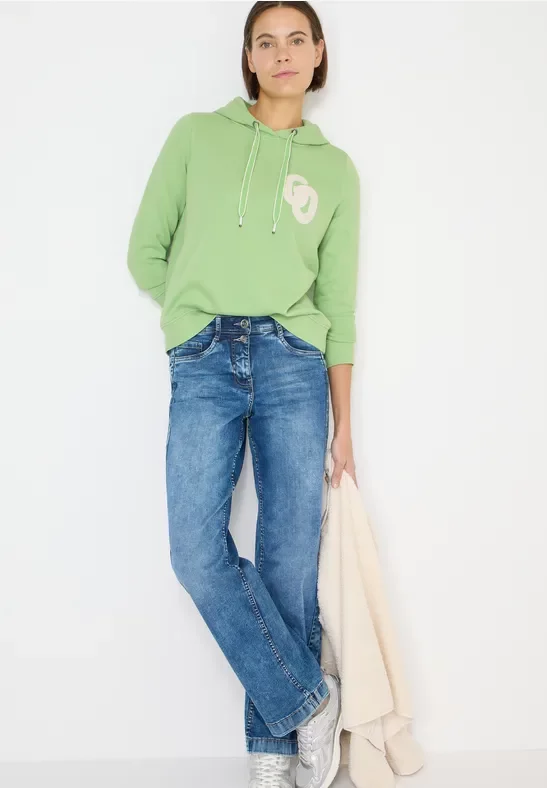 Cecil Damen Hoodie mit Stickerei in Grün, Gr: XXL
