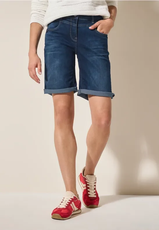 Cecil Damen Jeansshorts in Blau, Gr: 26