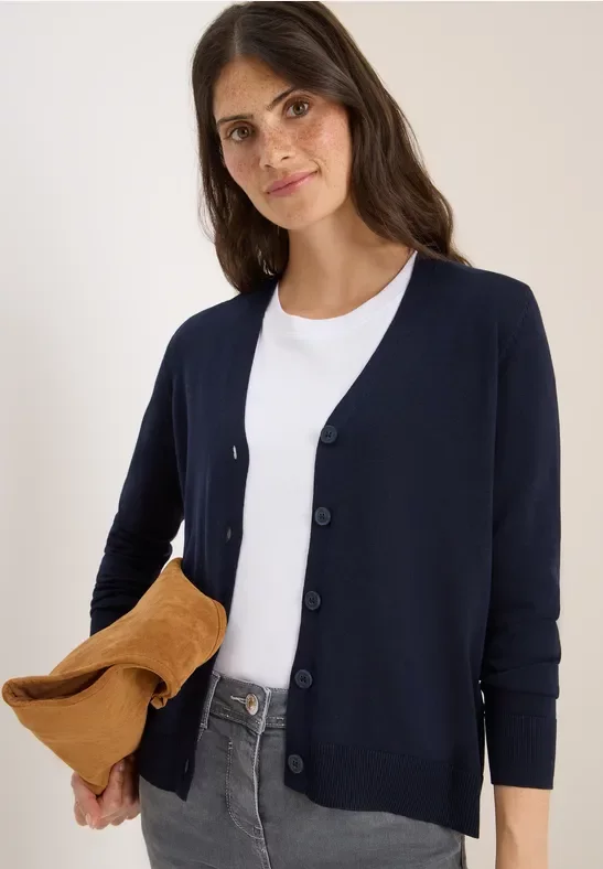 Thumbnail - Cecil Damen V-Neck Cardigan in Blau, Gr: XS