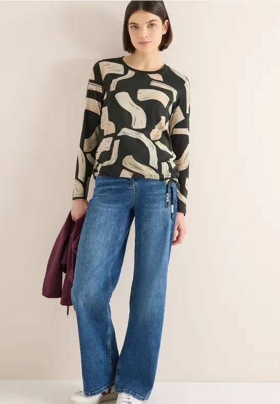 Cecil Damen Gemustertes Shirt in Grün, Gr: L