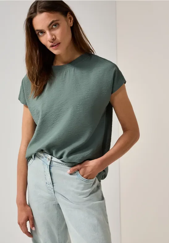 Cecil Damen Bluse mit feiner Struktur in Grün, Gr: XS