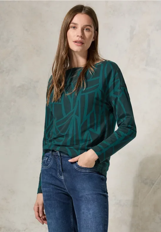 Cecil Damen Shirt mit Knöpfen in Grün, Gr: XS