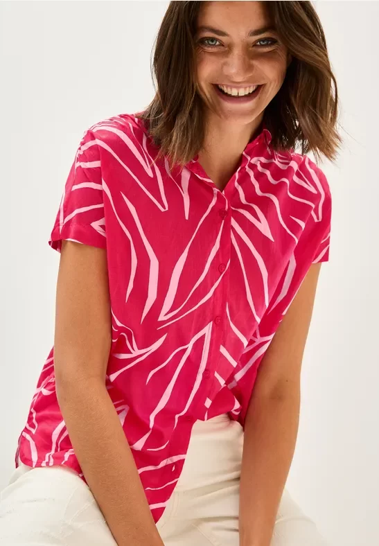 Thumbnail - Cecil Damen Leichte Baumwollhemdbluse in Rot, Gr: M