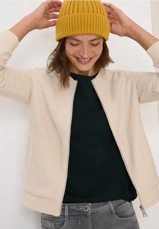 Thumbnail - Cecil Damen Teddy Jacke in Weiß, Gr: XL