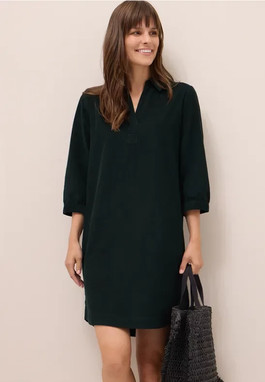 Cecil Damen Cordkleid in Unifarbe in Grün, Gr: L