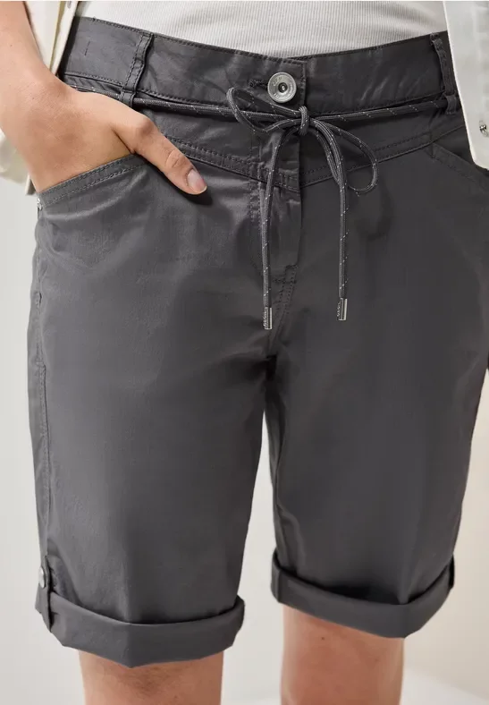 Thumbnail - Cecil Damen Shorts mit Tunnelzug in Grau, Gr: 29