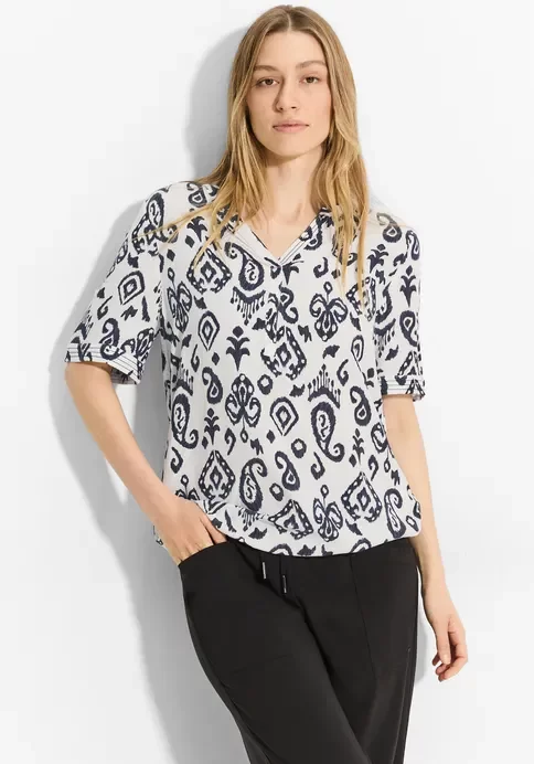 Thumbnail - Cecil Damen Print Bluse in Weiß, Gr: M