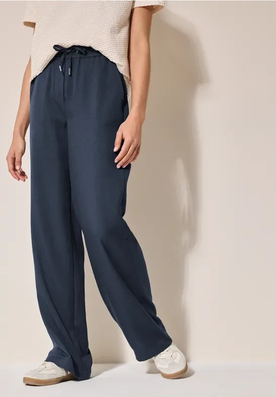 Cecil Damen Hose mit Melange-Effekt in Blau, Gr: M