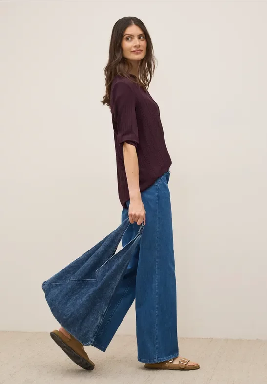 Cecil Damen Strukturbluse in Unifarbe in Rot, Gr: M