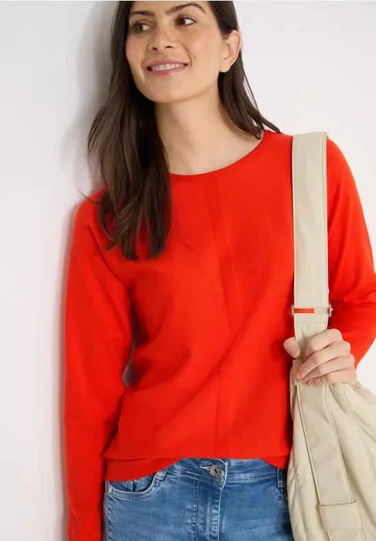 Cecil Damen Dolman Pullover in Orange, Gr: XXL