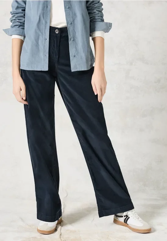 Cecil Damen Cordhose im Loose Fit in Blau, Gr: 36