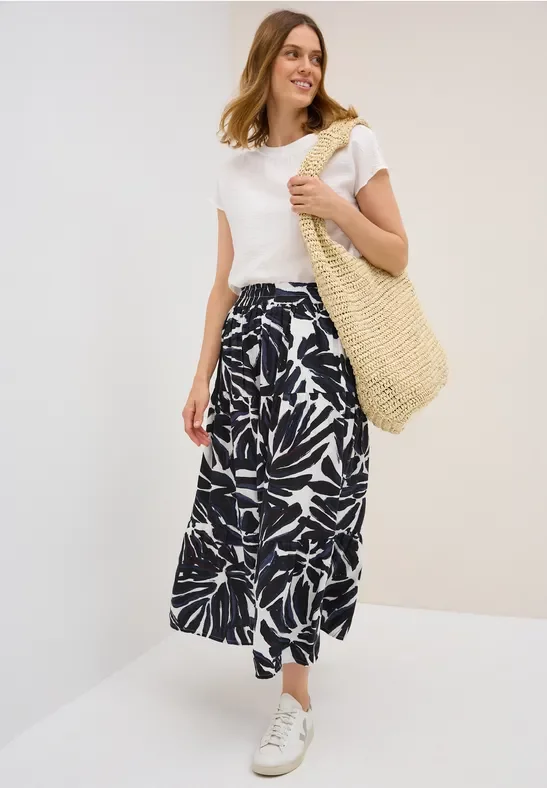 Cecil Damen Maxi-Rock mit Volants in Blau, Gr: XL