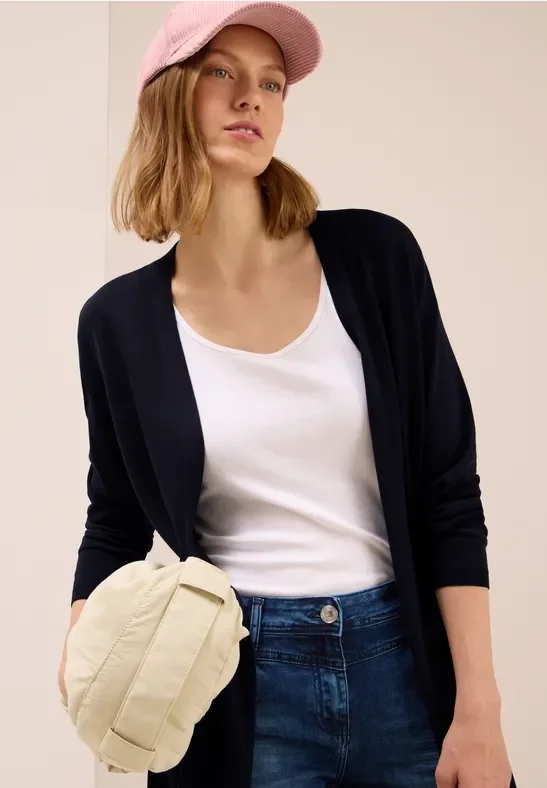 Thumbnail - Cecil Damen Offene Strickjacke in Blau, Gr: S