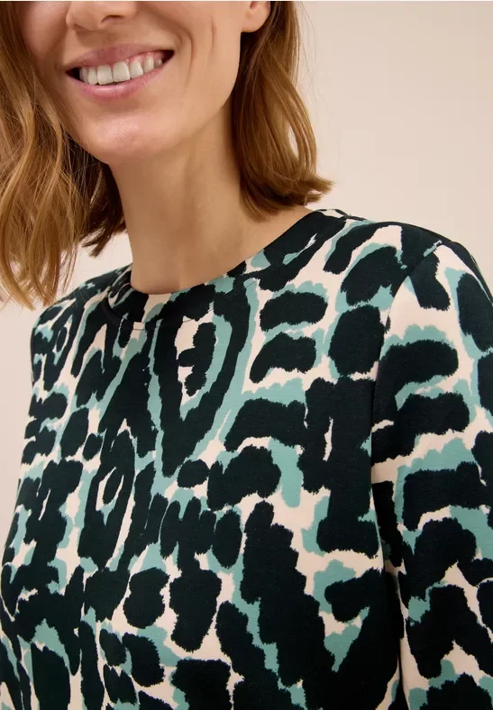 Cecil Damen Cupro Touch Print-Shirt in Grün, Gr: XL