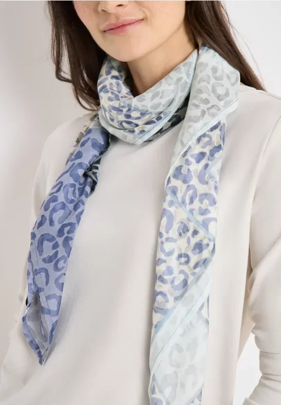 Cecil Damen Tuch mit Ausbrenner-Muster in Blau, Gr: One size