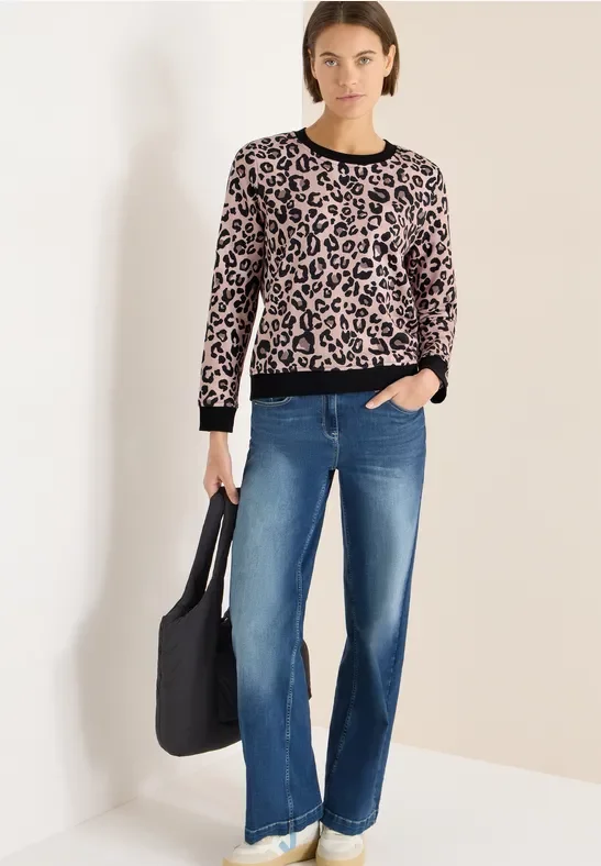 Cecil Damen Leo Sweatshirt in Beige, Gr: XL