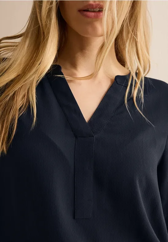 Thumbnail - Cecil Damen Bluse in Unifarbe in Blau, Gr: XXL