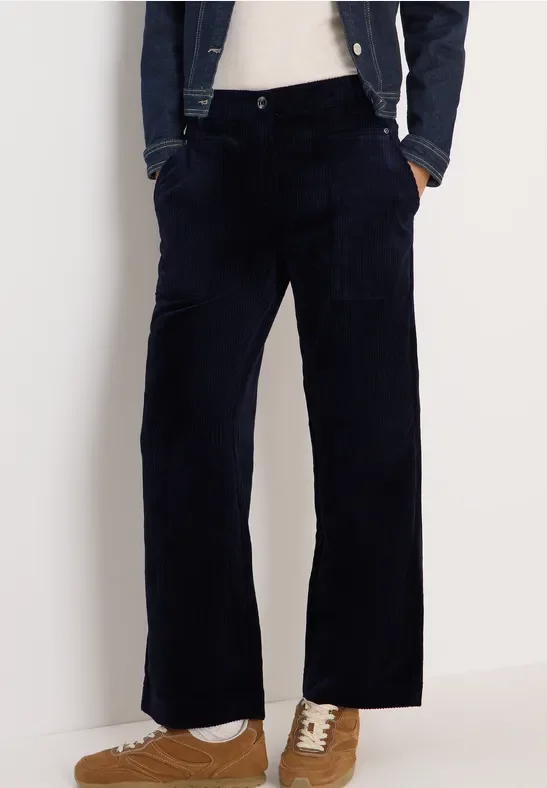 Thumbnail - Cecil Damen Wide Leg Cordhose in Blau, Gr: 30