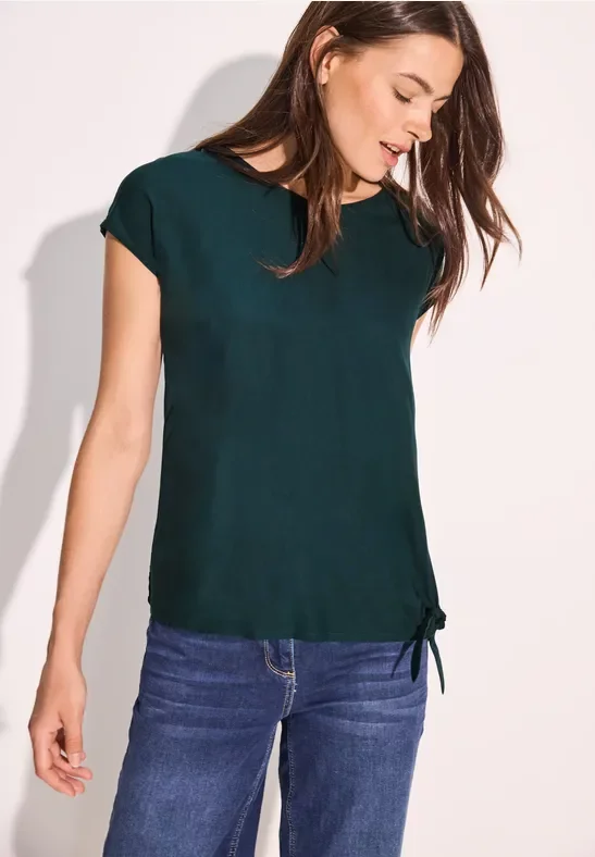 Cecil Damen T-Shirt-Bluse in Grün, Gr: XS