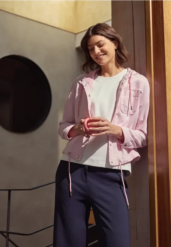 Cecil Damen Jacke mit Kapuze in Rosa, Gr: S