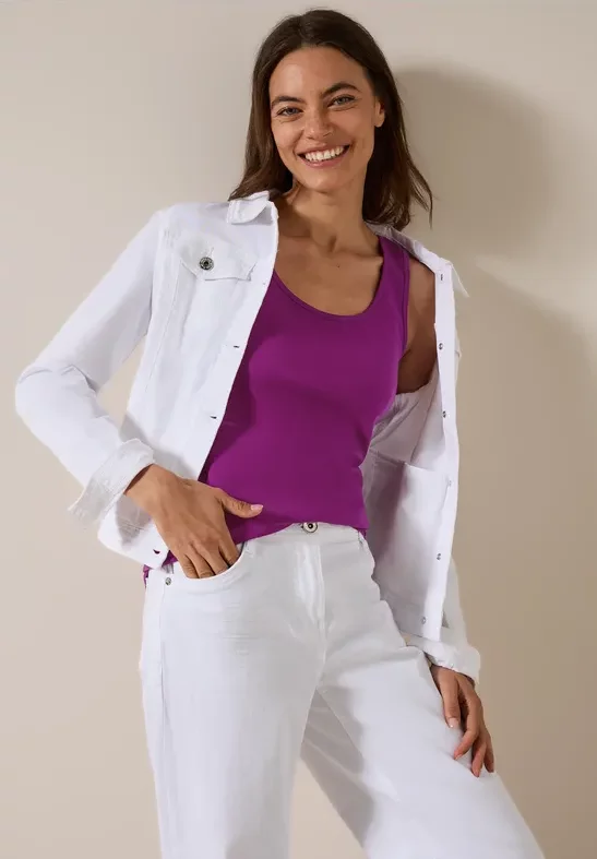 Cecil Damen Basic Top in Pink, Gr: XS