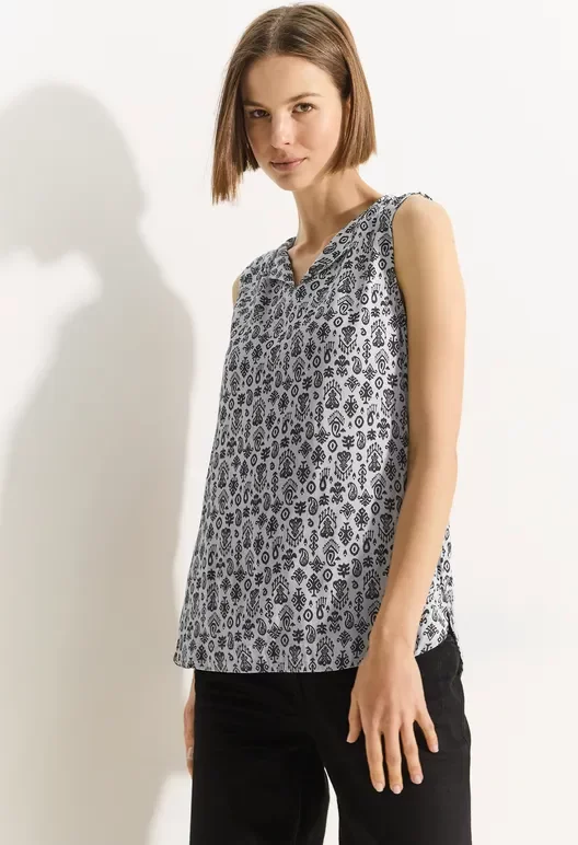 Cecil Damen Blusentop mit Print in Weiß, Gr: M